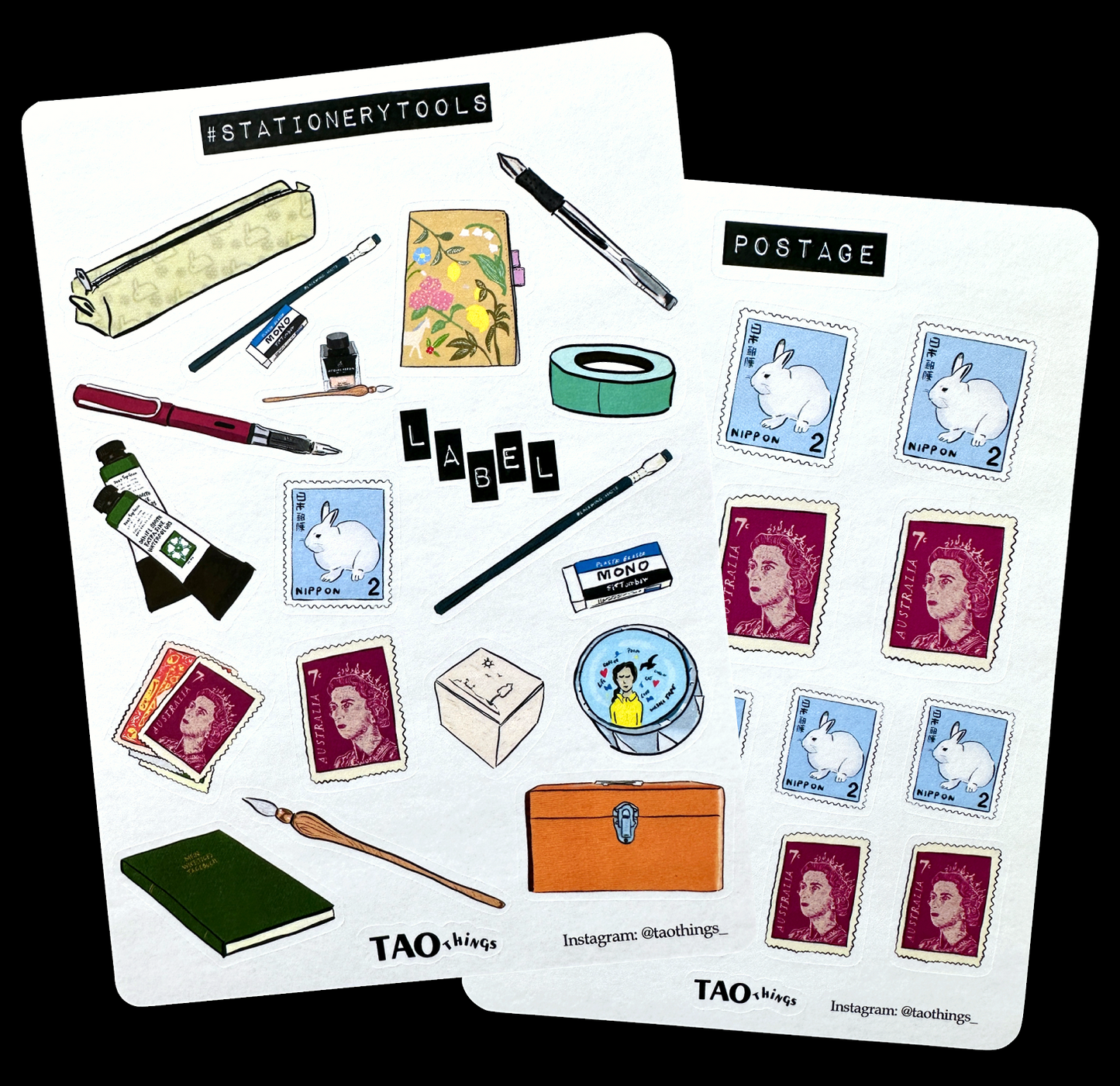Stationery Tools - sticker sheets by TAOthings Studio