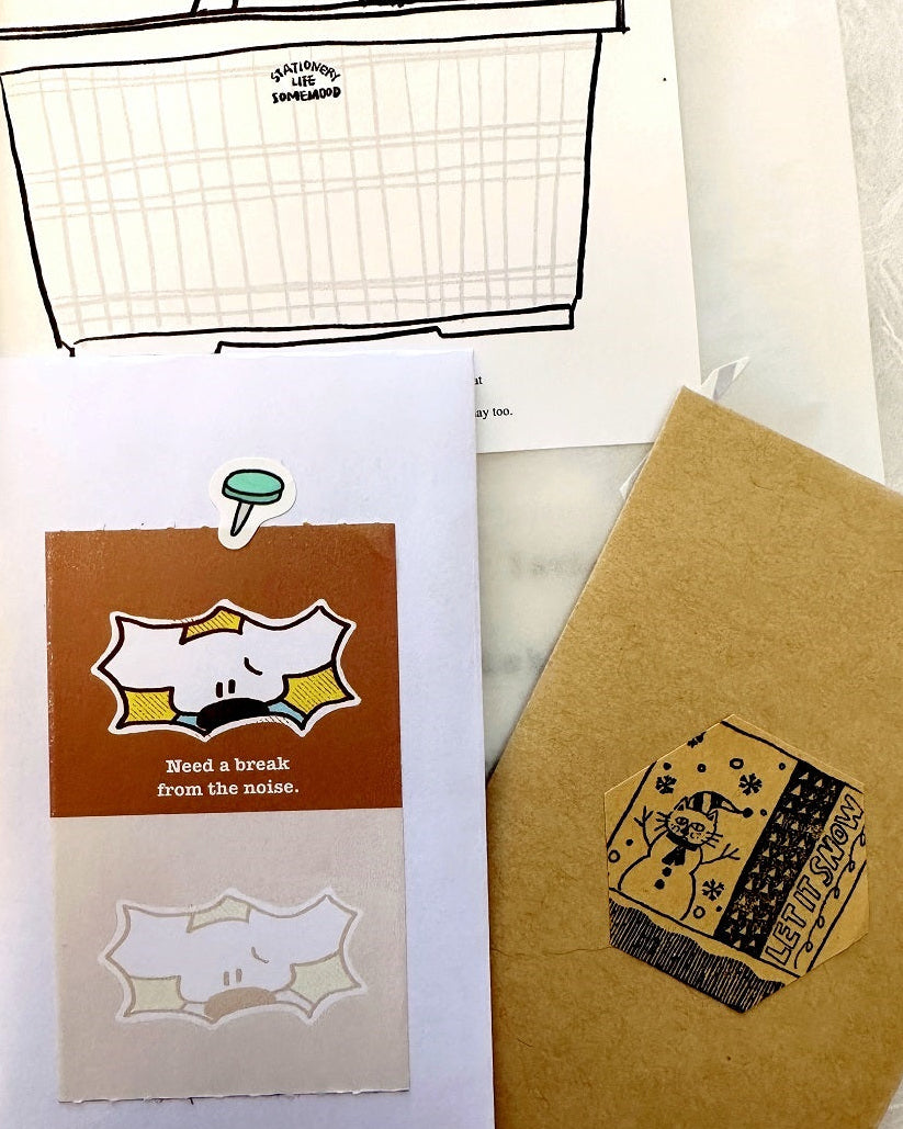 1991w2992 - Modern Mouse perforated sticky memo tape SAMPLES