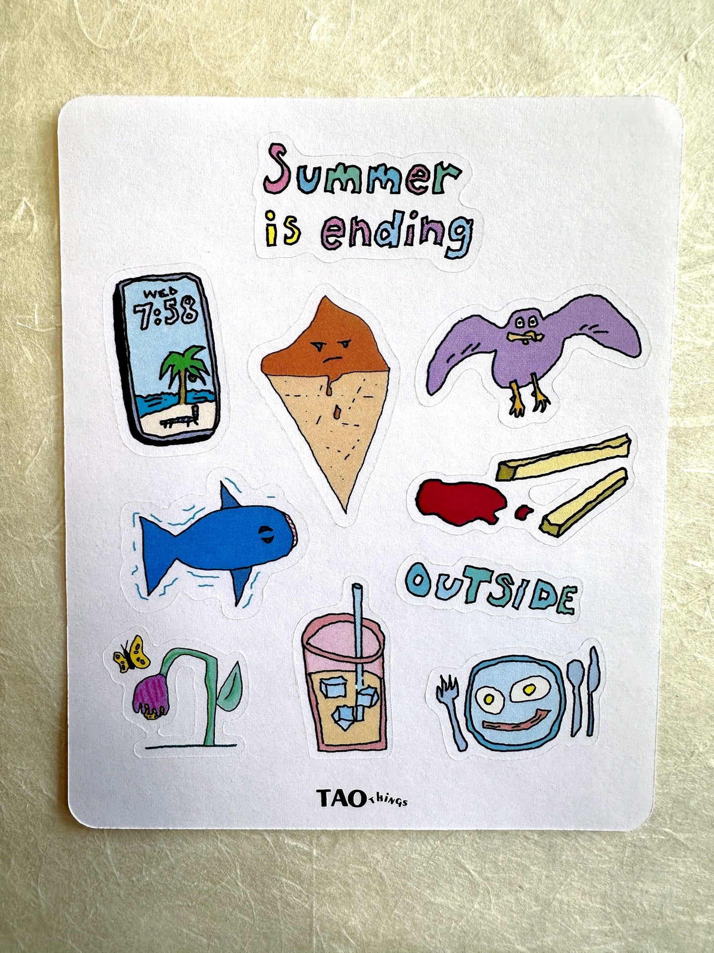 TAOthings Studio - Summer is Ending hand-drawn sticker sheet
