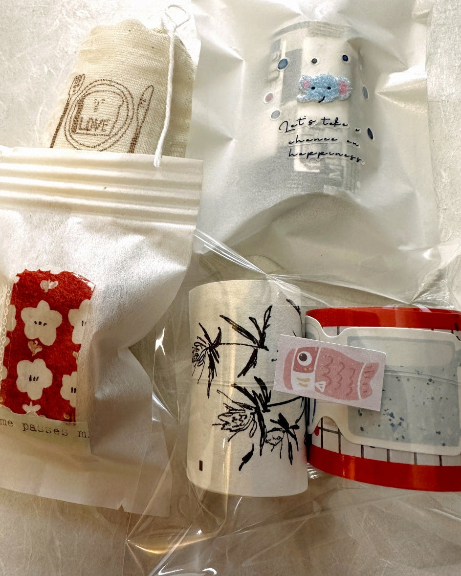 A Great Idea - Carp Flags & Japanese Hobby label sticker rolls SAMPLES