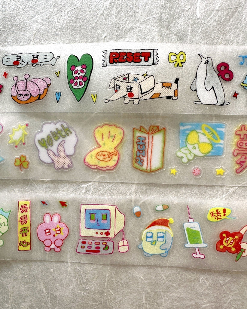 AGUGU - The Big Bang kiss-cut glitter PET & washi tapes SAMPLES