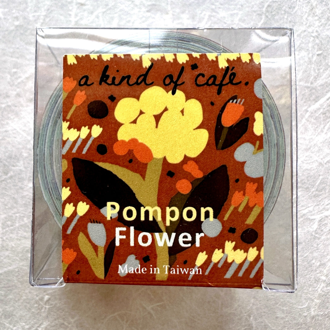 A Kind of Café - Pompon Flower gold foil kiss-cut paper tape (3.5 cm x 120 cm) SAMPLES