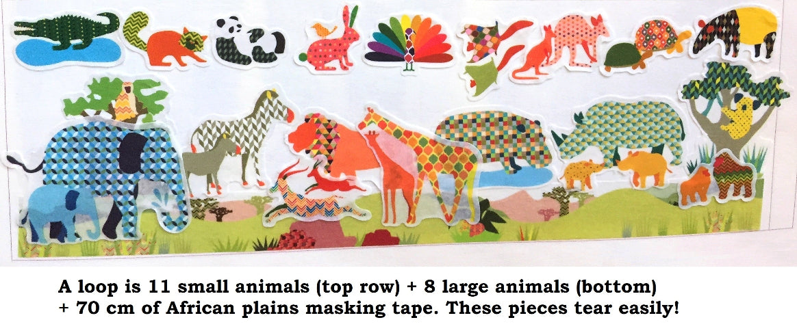 Bande - assorted animal masking sticker roll SAMPLES