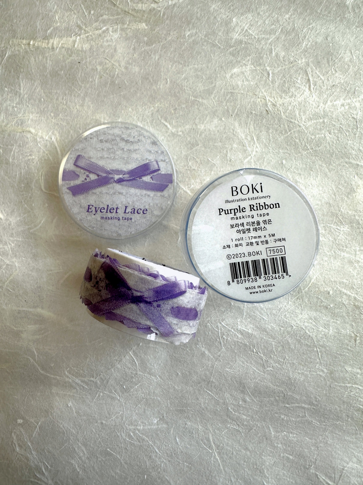 BOKI - Frill Ribbon & Eyelet Lace washi tape SAMPLES