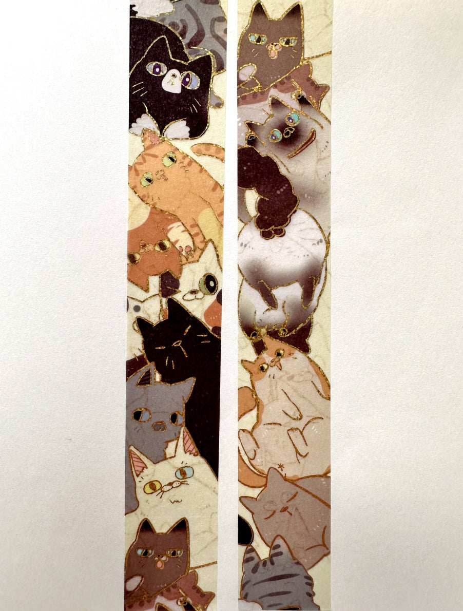 Creepyllama (Malaysia) - Meow & Sparrow gold foil washi tapes SAMPLES