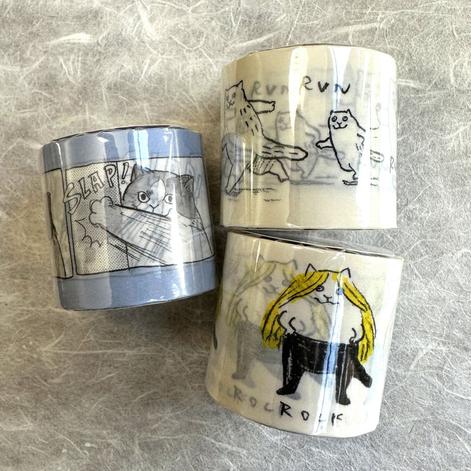 Dawning Crow - Running Cat washi tape SAMPLES