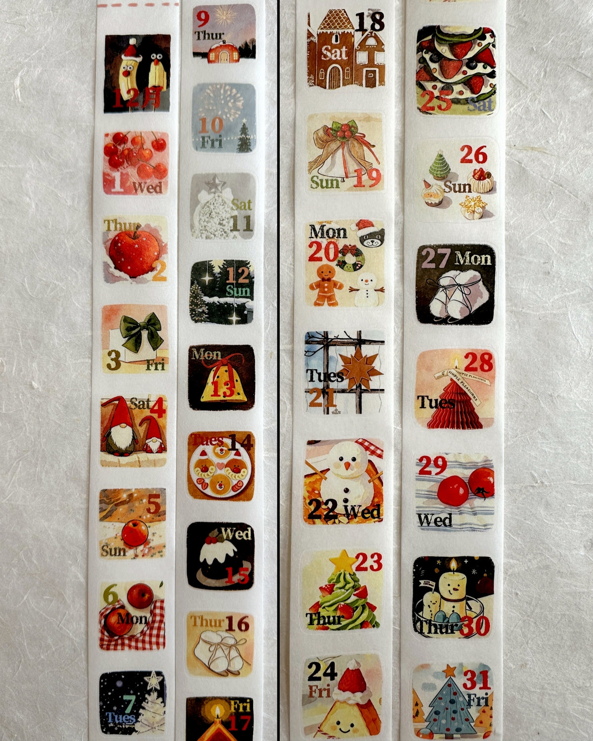 Dengdeng Studio - 2027 month-by-month date stickers kiss-cut washi tape sticker roll SAMPLES