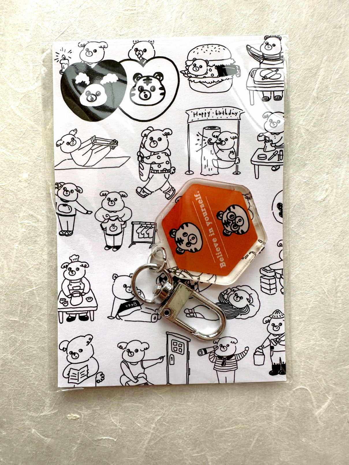 Yabee Zoo - Tiger / Rabbit acrylic pendant charms with keyring