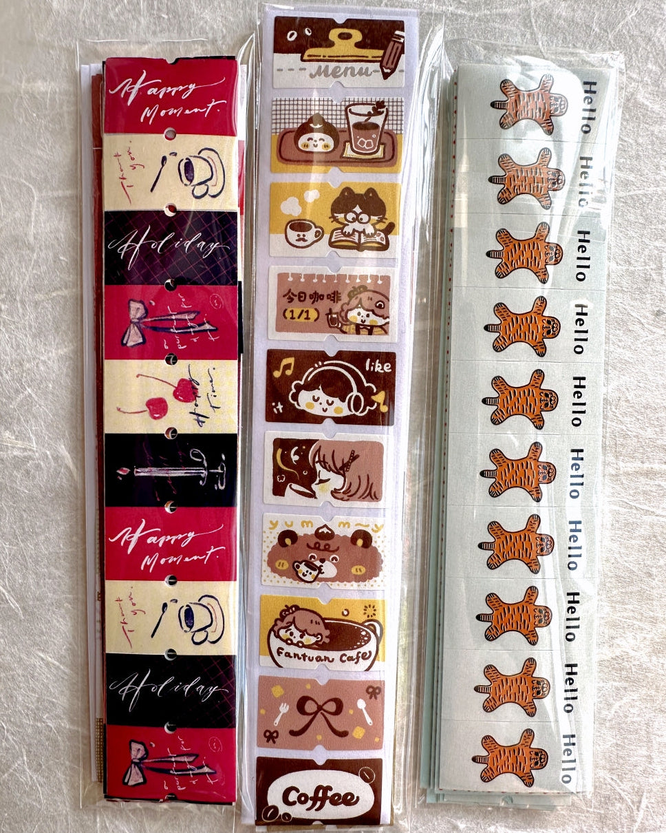 Fan Tuan Shop - Coffee Time label sticker roll SAMPLES