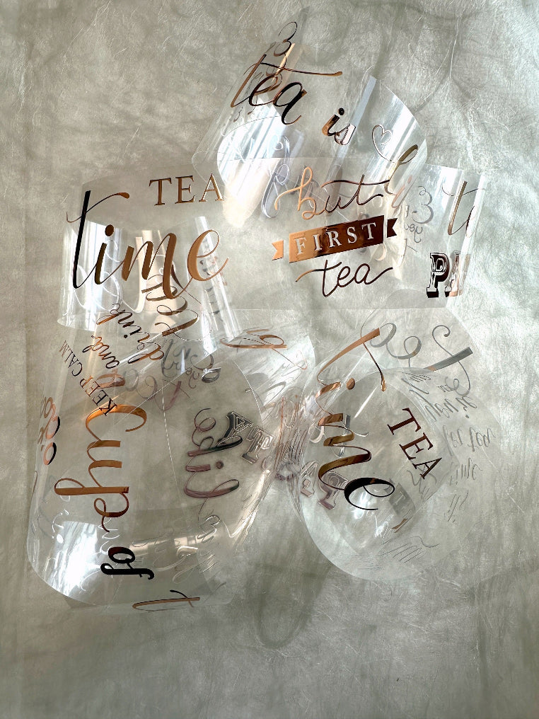 J.A.B. Design - Tea Quotes rose-gold PET tape SAMPLES