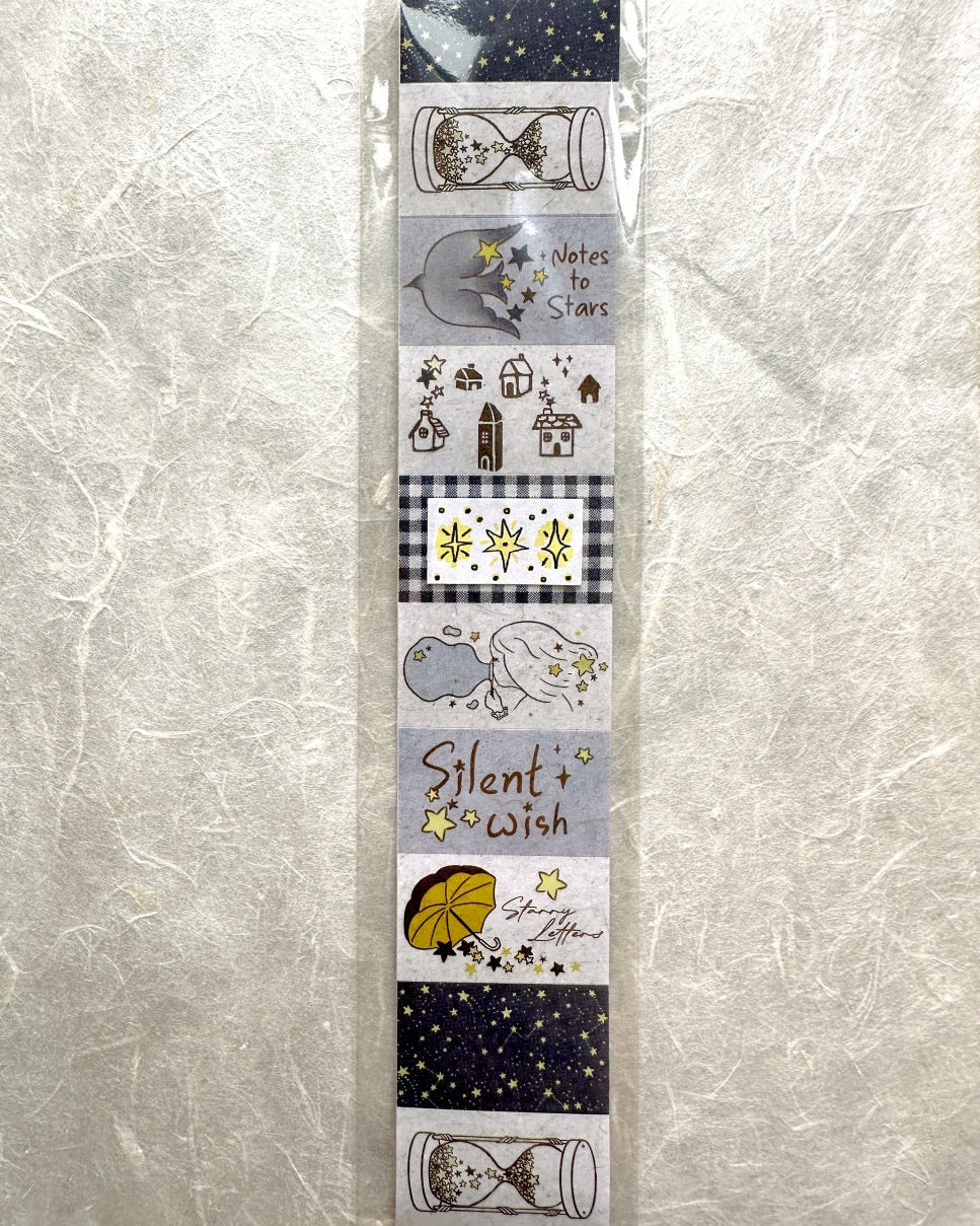 Journal Pages - Starry Whispers label sticker roll SAMPLES