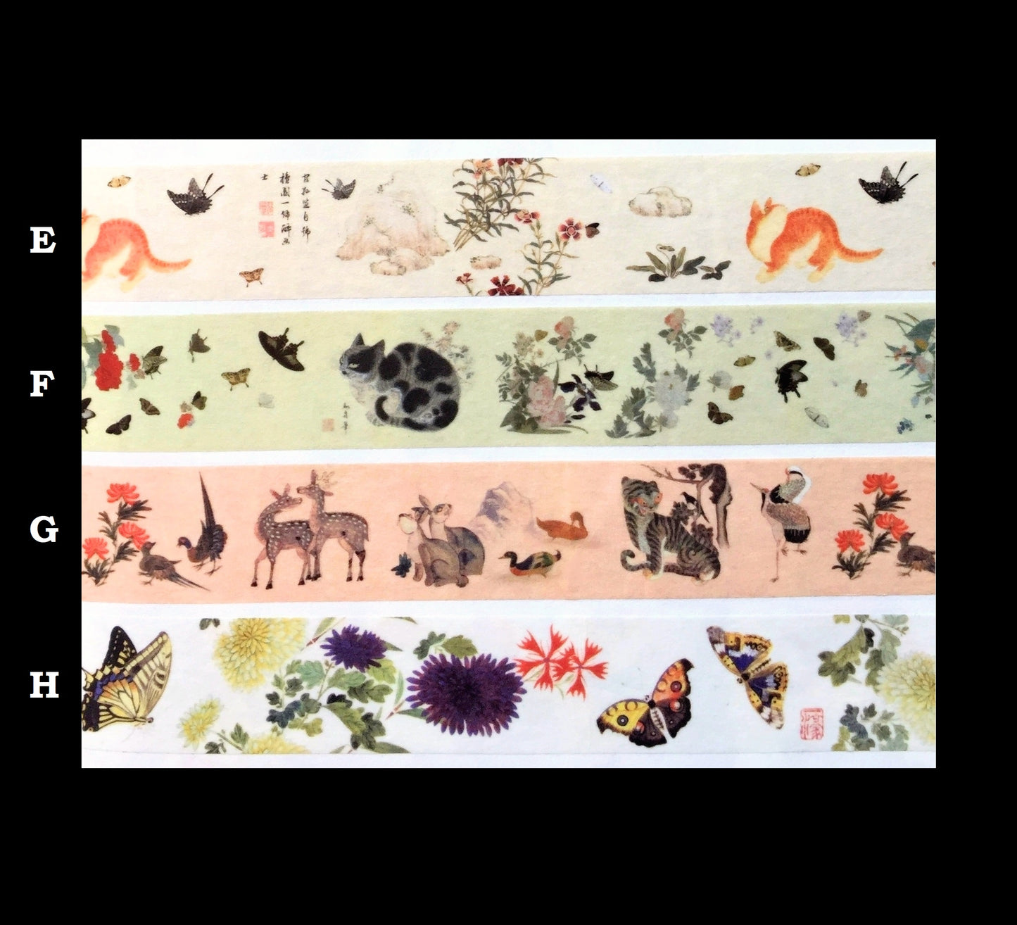 Jidam - Korean classical cat art masking tape SAMPLES