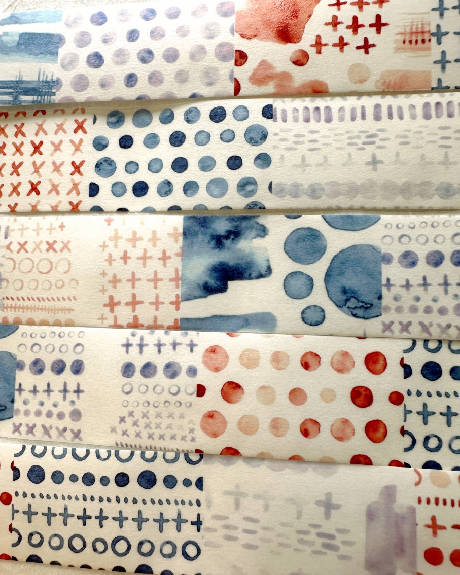 Lin Chia Ning - Watercolor Pattern 2 washi tape SAMPLES