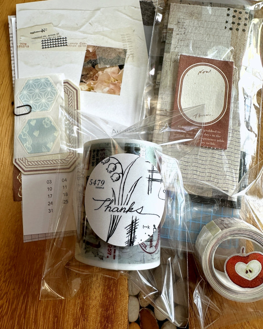 LadyF - Fragmentary Notes die-cut paper tape sticker roll SAMPLES