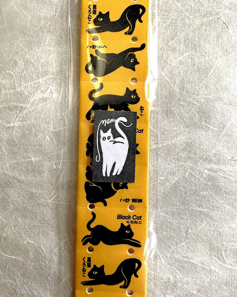 Meow Illustration - Luminous, Teaparty, Wonderland Rabbits, & Twisty Cats label sticker rolls SAMPLES