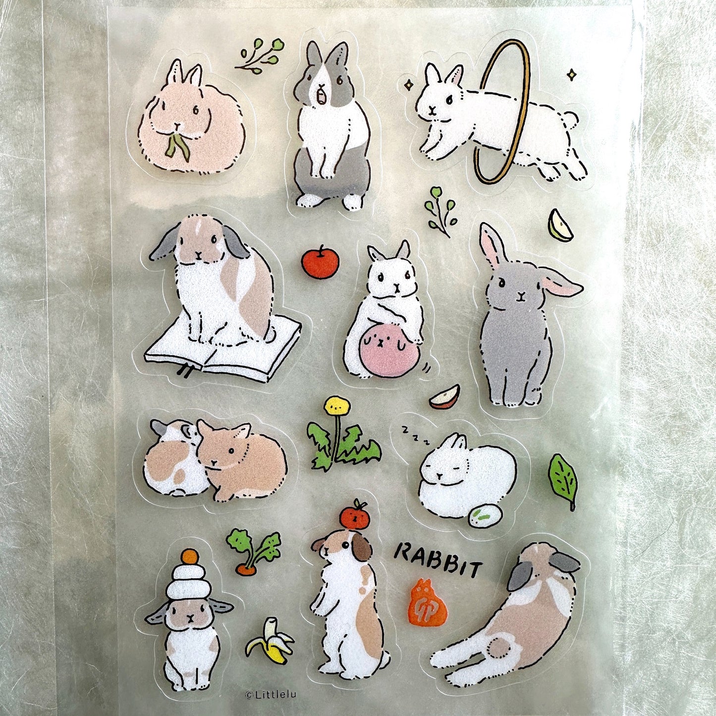 Littlelu - Rabbit transparent sticker sheet