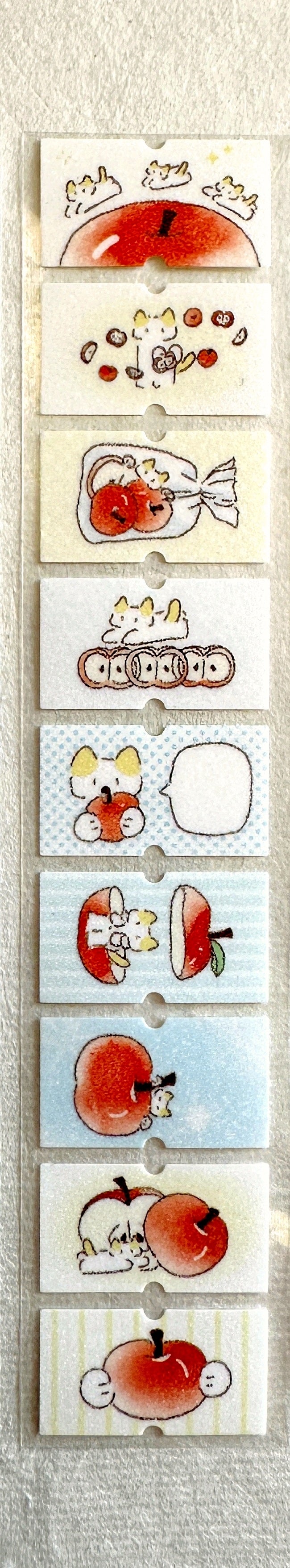 深小雨 Studio - Windows & Red Apples glitter label sticker rolls SAMPLES