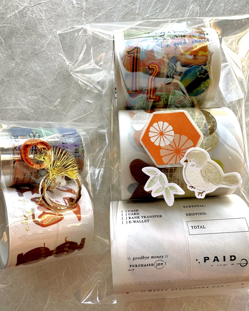 Manjusaka - Chrysanthemum hexagon die-cut washi tape SAMPLES
