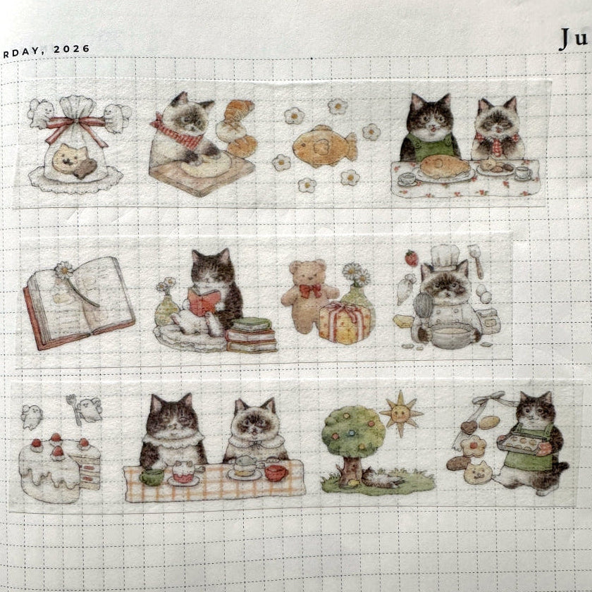 mirin - Cat Life washi tape SAMPLES
