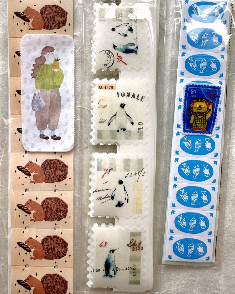 Ivy Snow - Squirrel and Bread label sticker roll SAMPLES