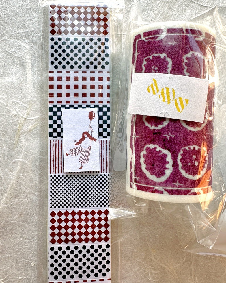 Lin Chia Ning - Stars, Pattern, & Finger Heart label sticker roll SAMPLES