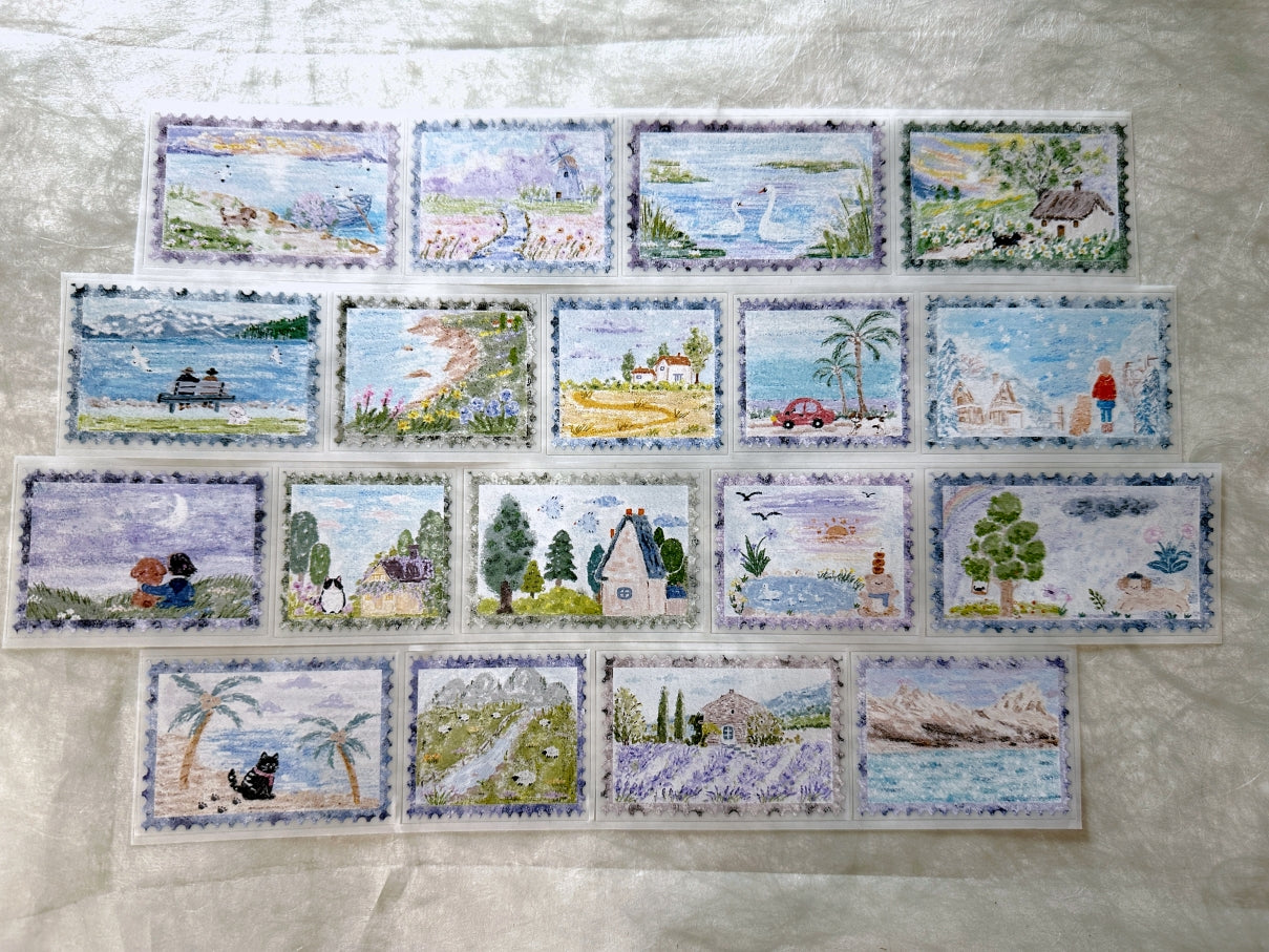 MuZiShan Studio - Oil Painting Scenes kiss-cut PET tape SAMPLES