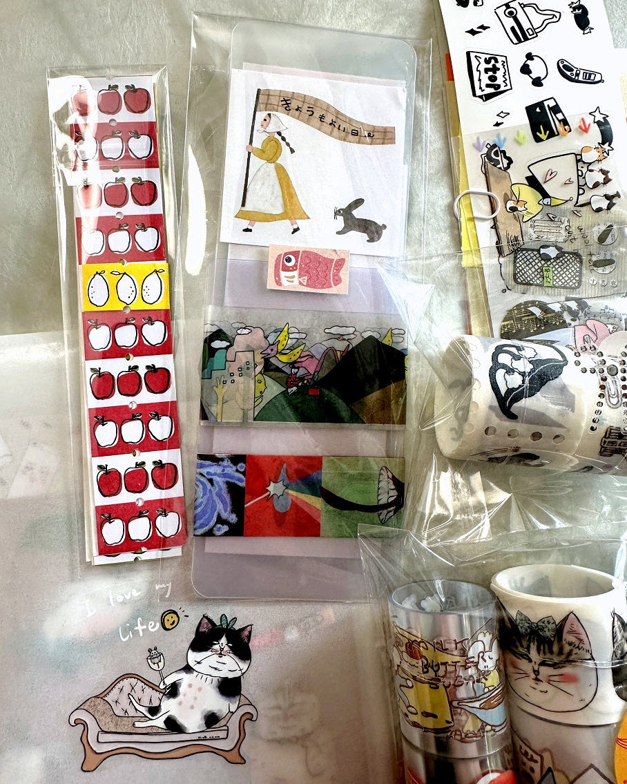A Great Idea - Carp Flags & Japanese Hobby label sticker rolls SAMPLES