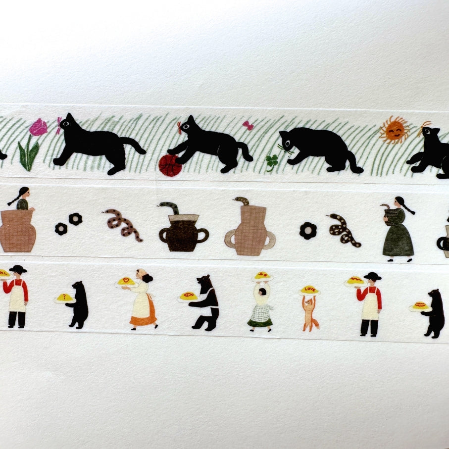 Necktie - Black Cat washi tape SAMPLES