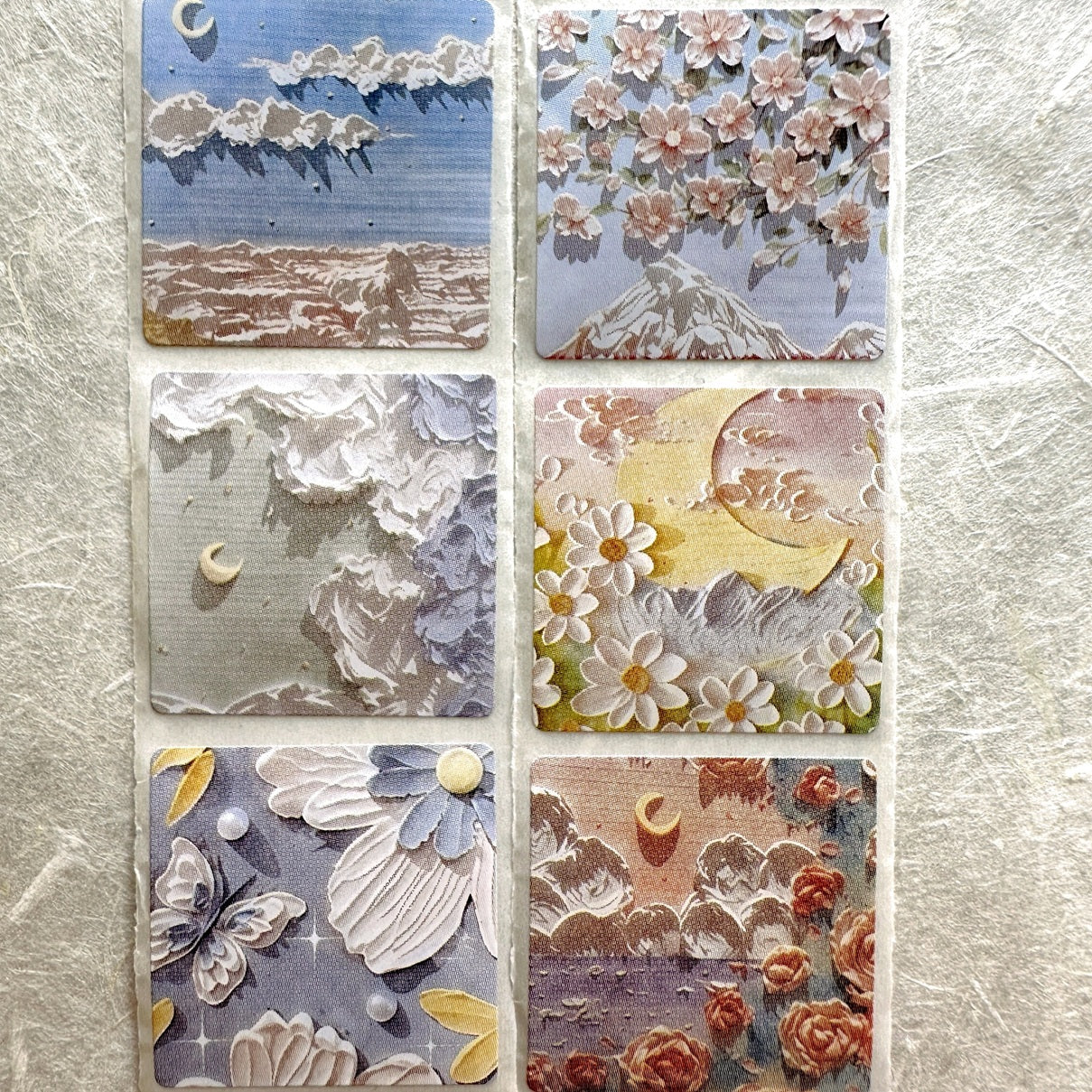 Oil painting cute landscape kawaii sticker roll SAMPLES