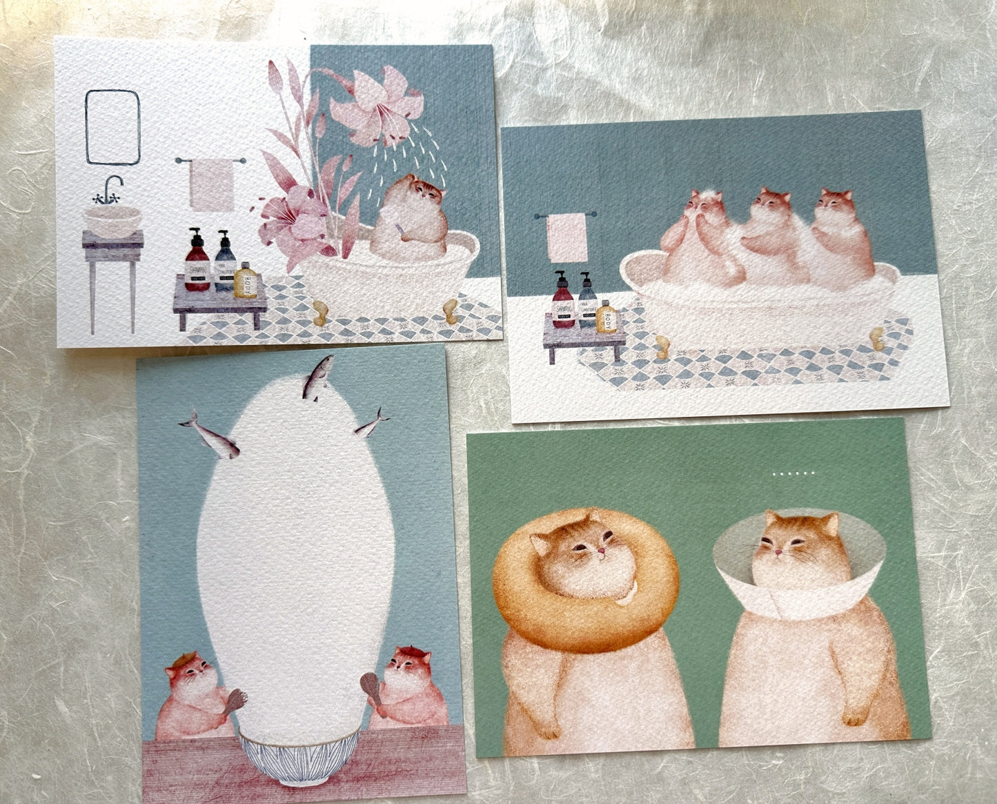 Amily Shen - cat illustration postcards