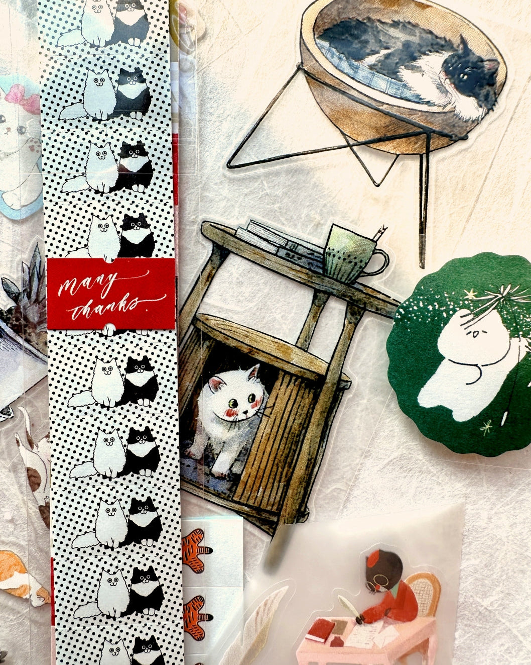Kaixun - Cozy Cat Nooks kiss-cut PET tape (4.5 cm x 333 cm) SAMPLES