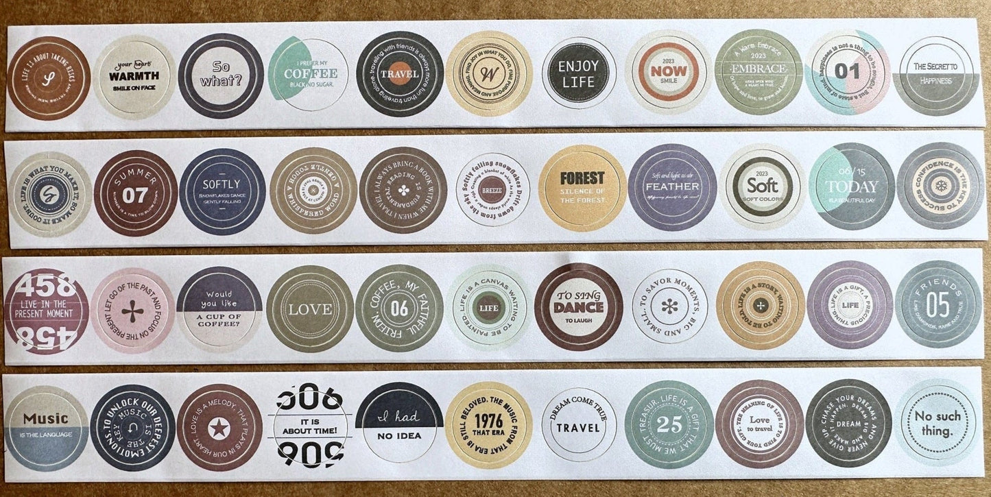 Sonia's Illustration Life - Small Round Labels kiss-cut paper tape SAMPLES