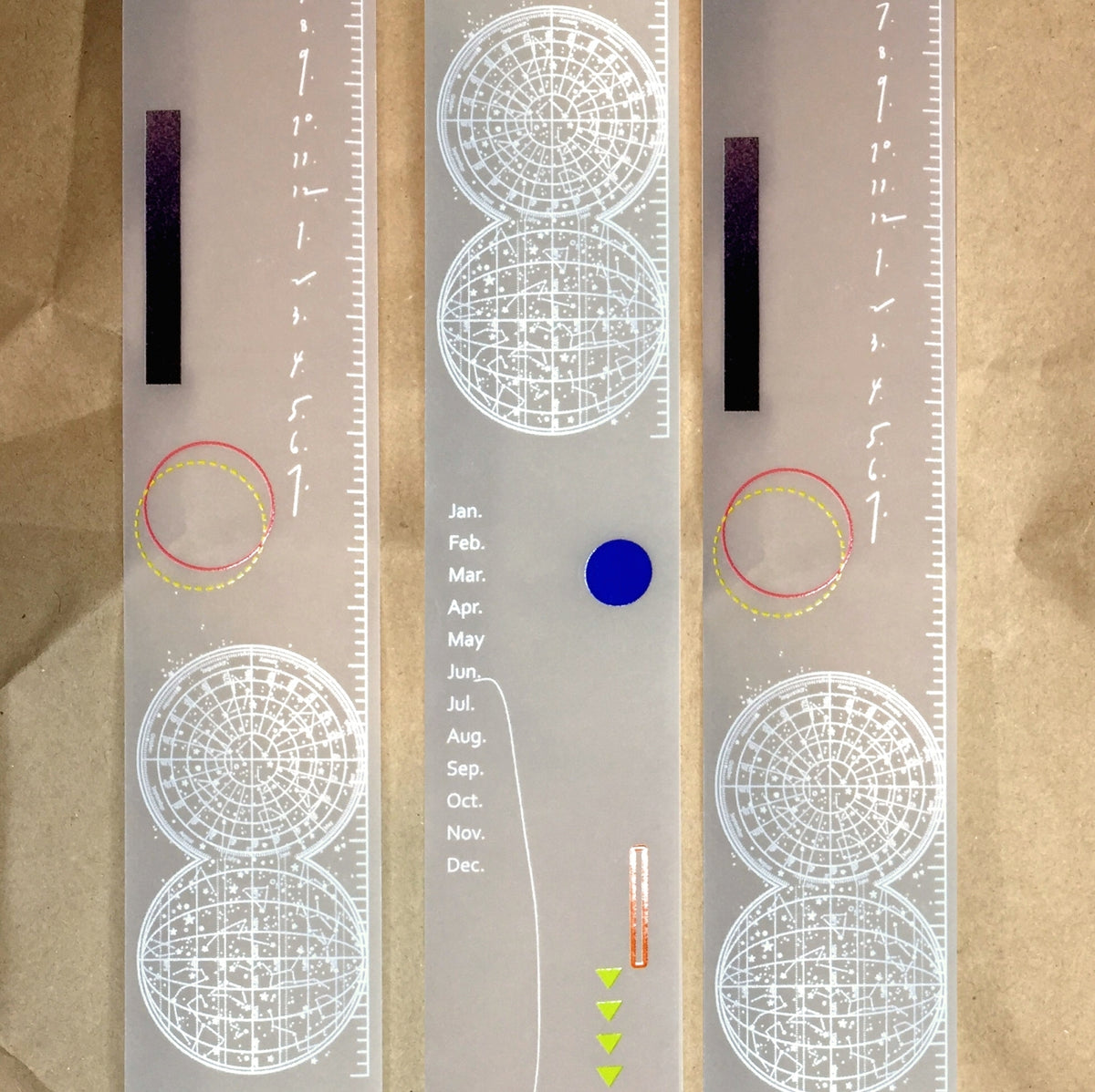 Somesortoffern - Begonia, Heliocentric, & Mountains and Oceans non-adhesive tracing paper scrolls SAMPLES