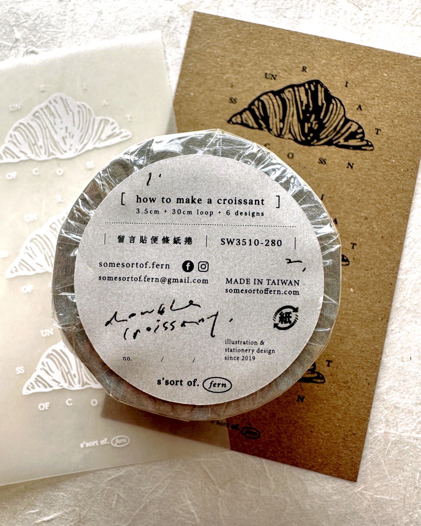 Somesortoffern - How to Make a Croissant sticky memo roll SAMPLES