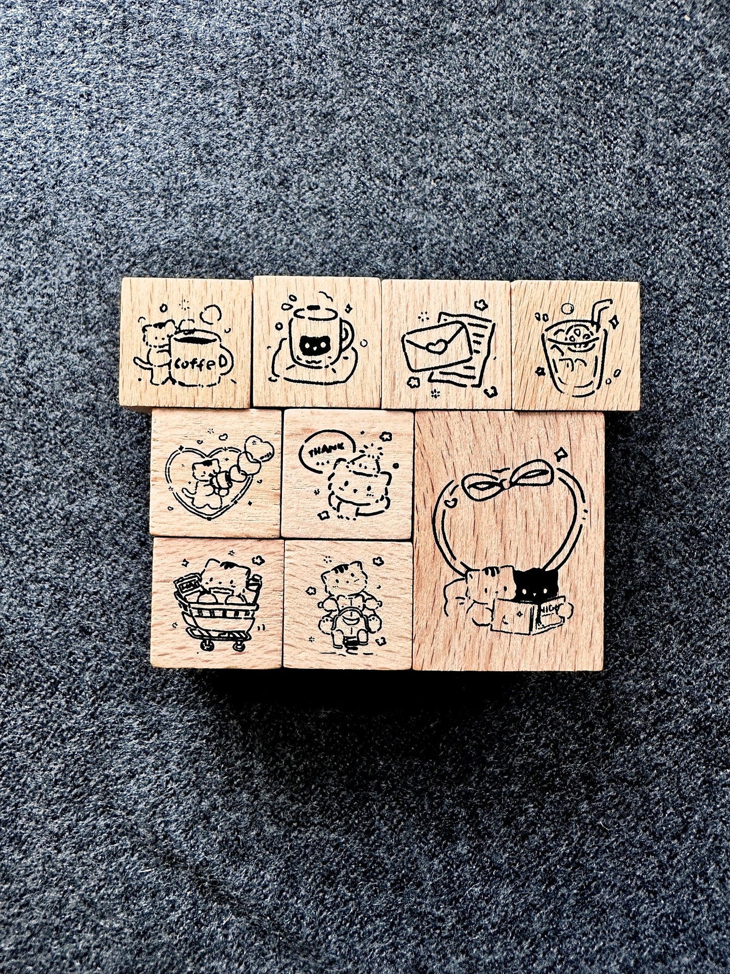 Muguang - Live a Good Life cat rubber stamps