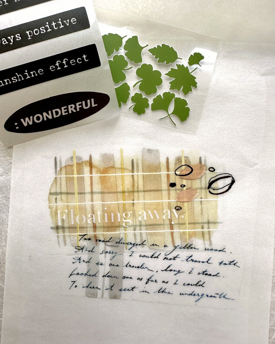 MuJie Original Studio - Ginkgo Rendezvous pre-cut sticker tape SAMPLES