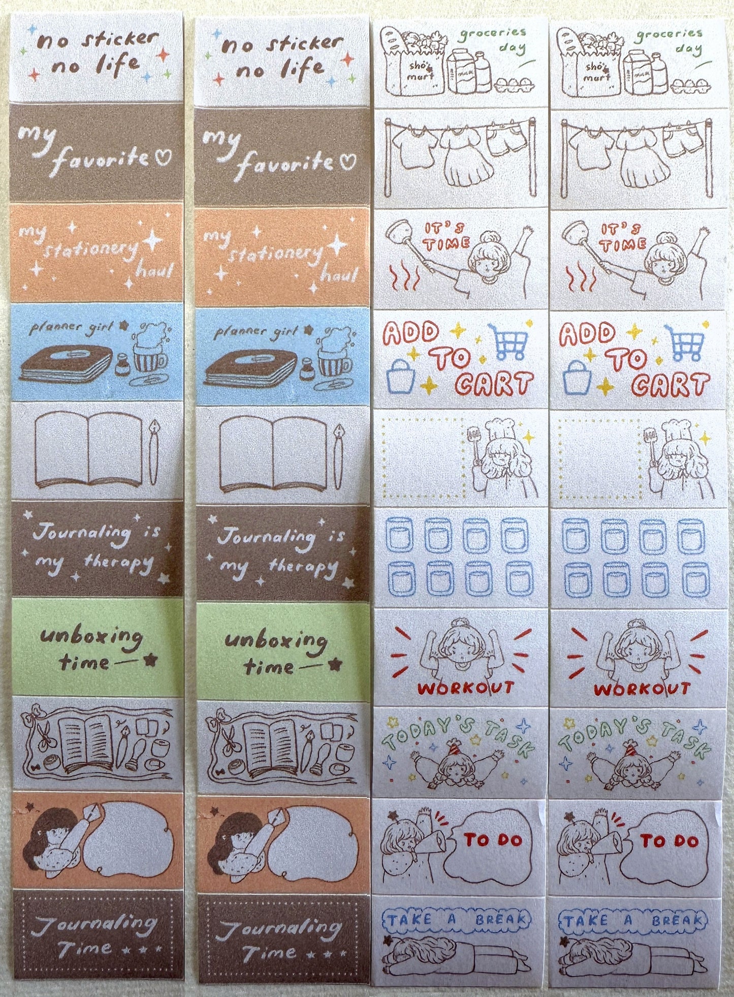 Shō Little Happiness - Stationery Lover & Daily Life label sticker roll SAMPLES