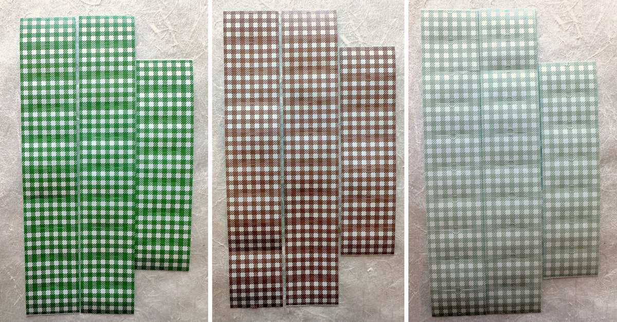 Stamp Marche - Gingham Check label sticker rolls SAMPLES