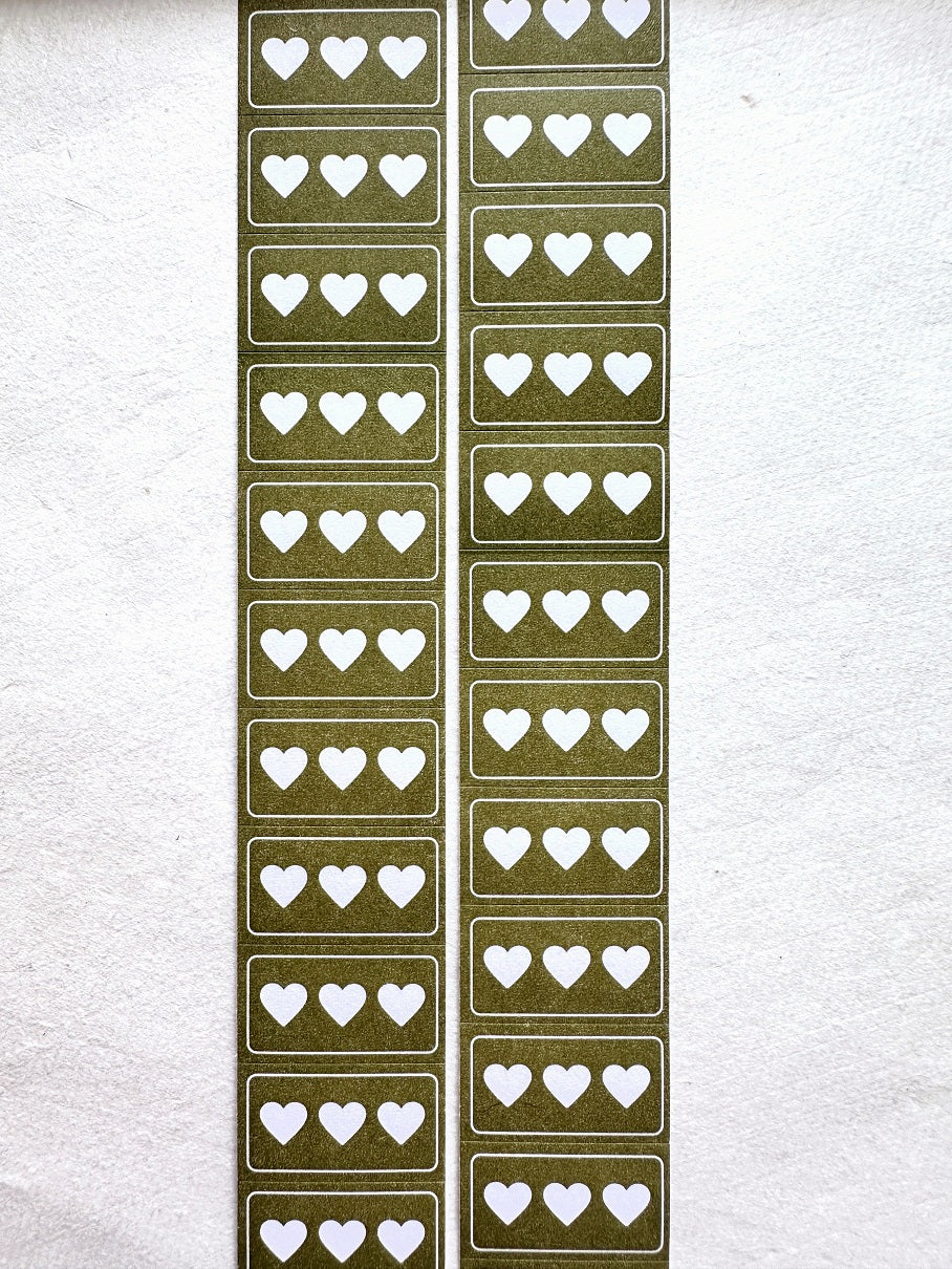 Traveling on Paper - Oops!! & Brownish Green label sticker roll SAMPLES