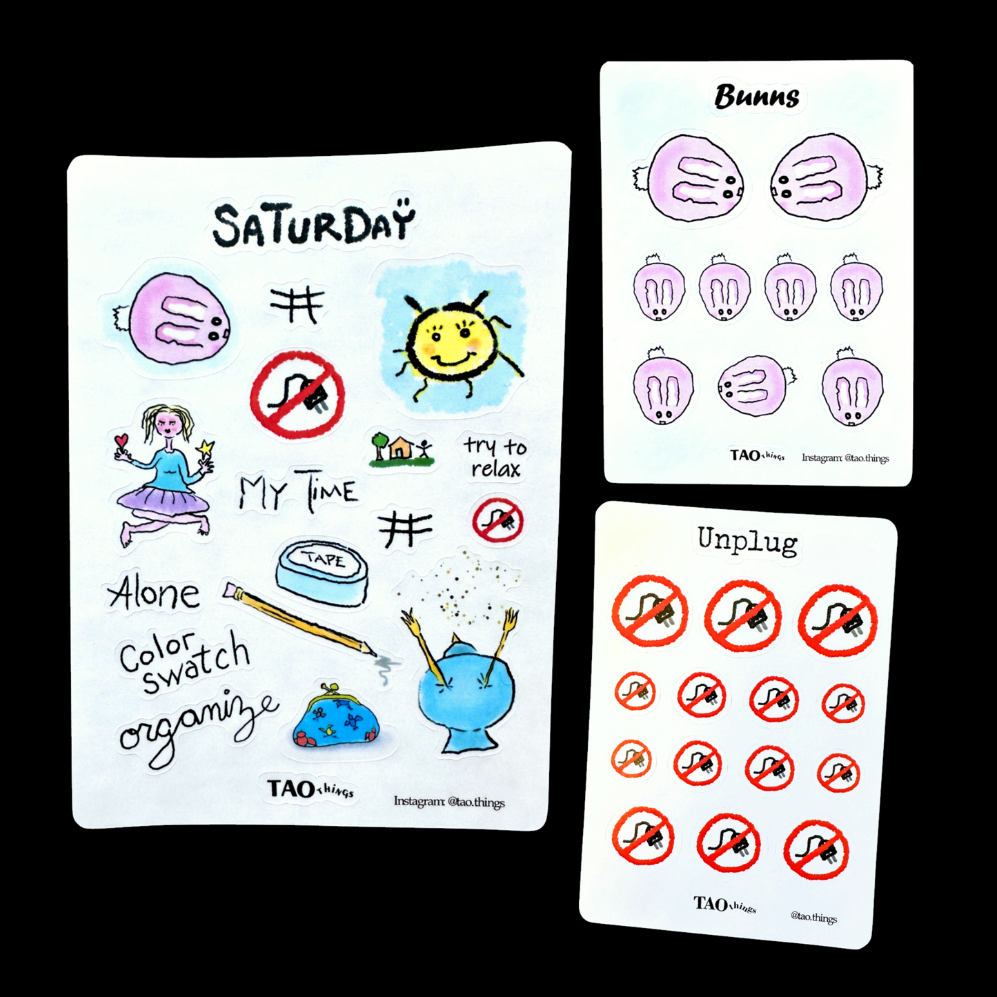Saturday 'Toons - sticker sheets by TAOthings Studio