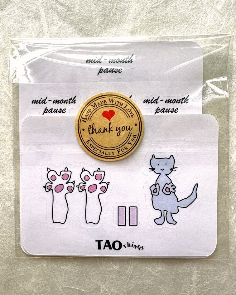 Mid-Month Pause/Paws - mini planner sticker sheets by TAOthings Studio