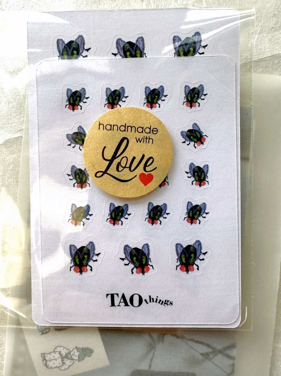 Flies - hand-drawn sticker set (2 pieces) by TAOthings Studio