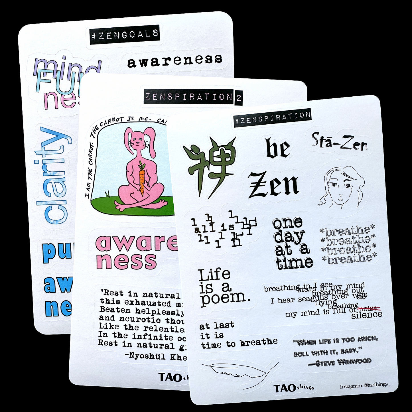 Zenspiration - sticker series by TAOthings Studio