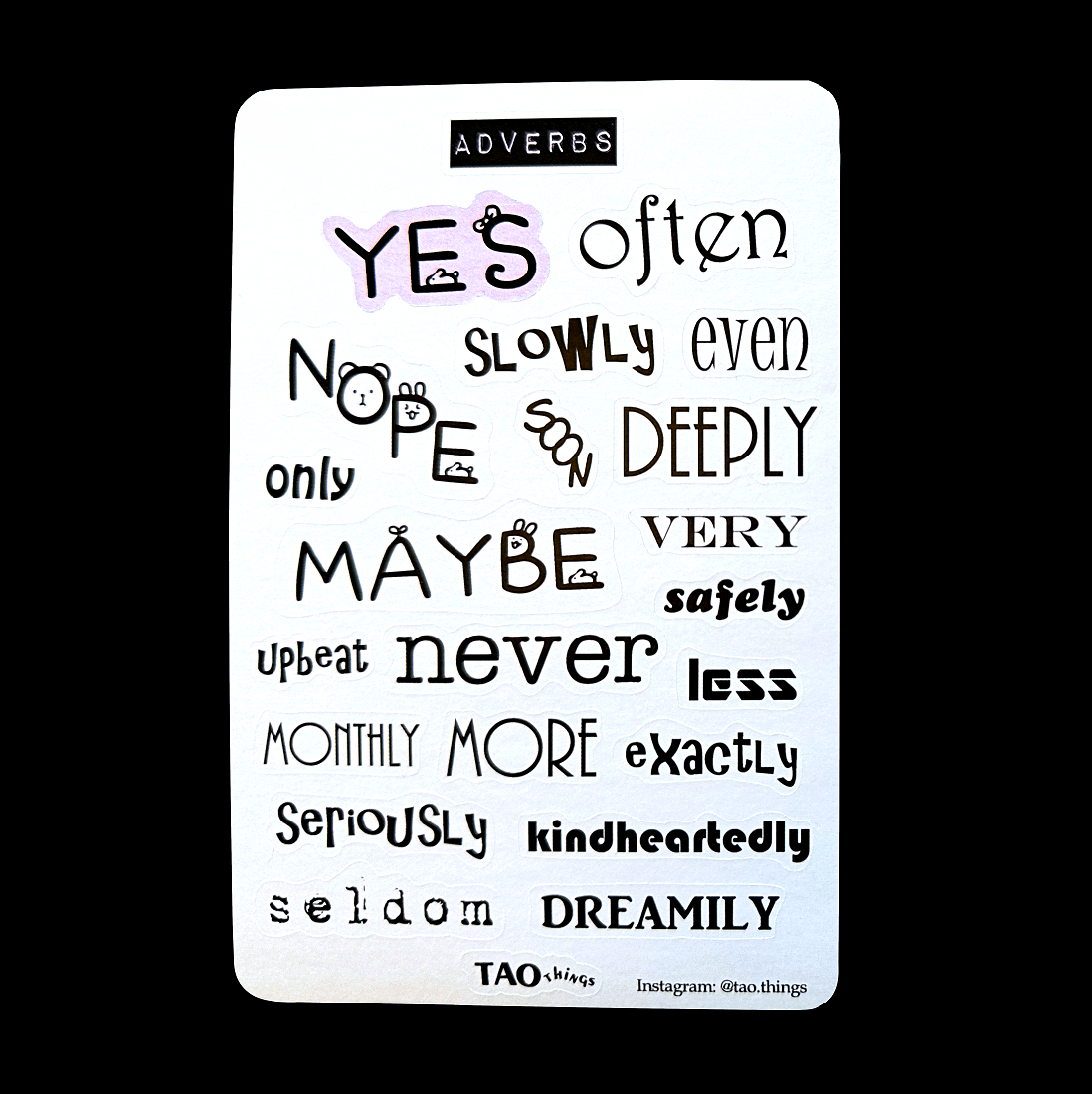 Adverbs - sticker sheet by TAOthings Studio