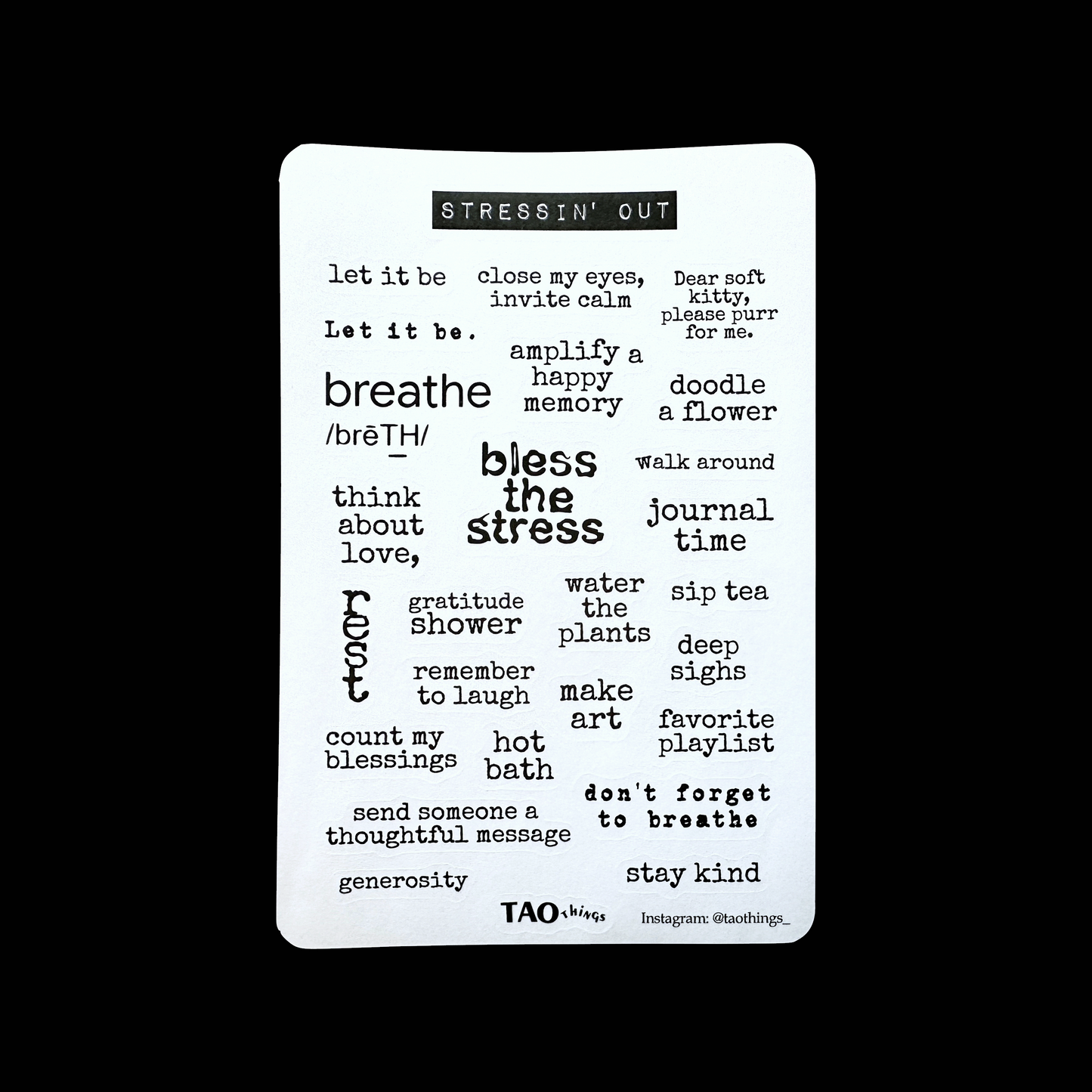 Stressin' Out - sticker sheet by TAOthings Studio