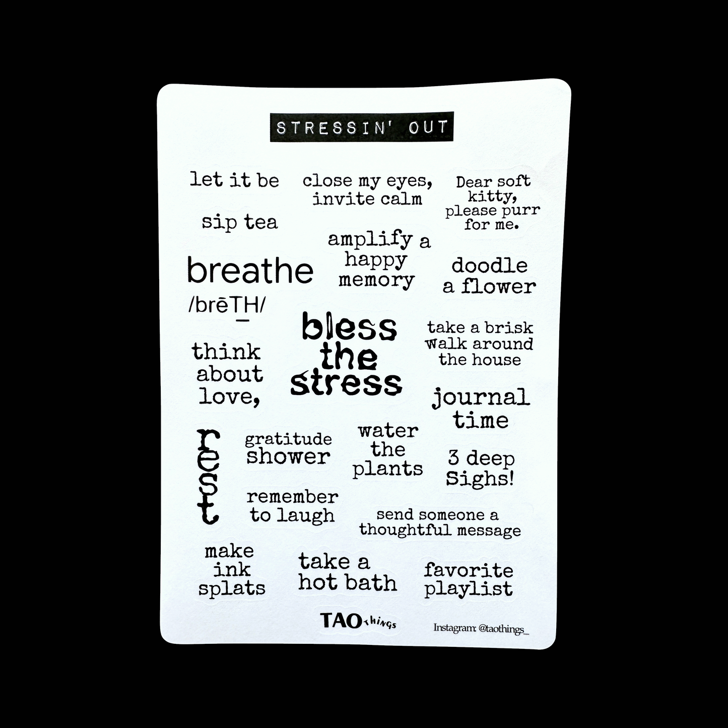 Stressin' Out - sticker sheet by TAOthings Studio