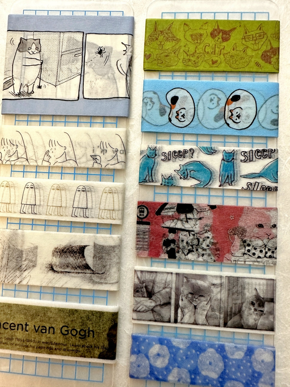 Hirano Toshiyuki x Space Craft - Cats washi tape SAMPLES
