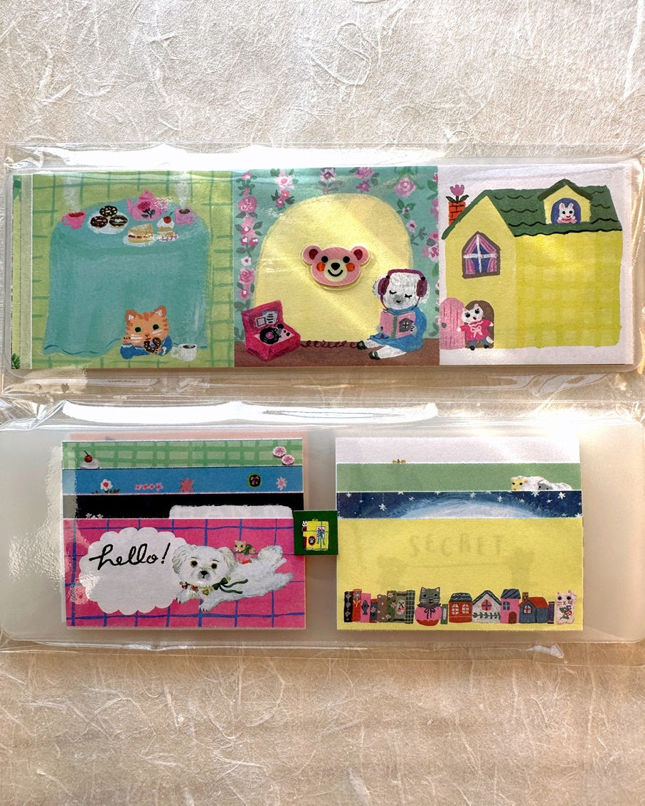 Yumi Kitagishi - Animal Fantasy petite sticky memo roll SAMPLES