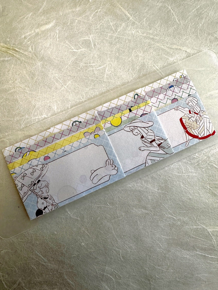 Tegamisha x Heisuke Kitazawa - Bookmarks and Page-Turning petit sticky memo roll SAMPLES