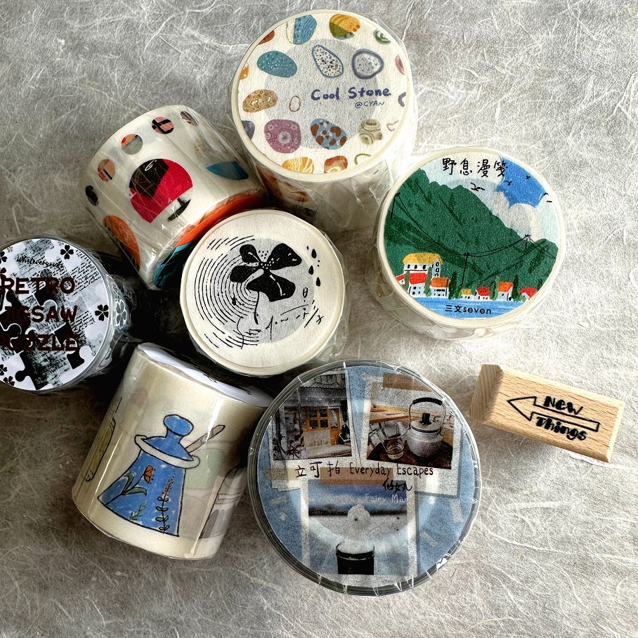 Two Raccoons x Aimee - Nice Things at Home kiss-cut washi tape SAMPLES
